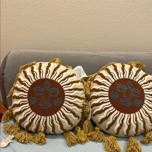 Sunburst Decorative Pillows with Tassels